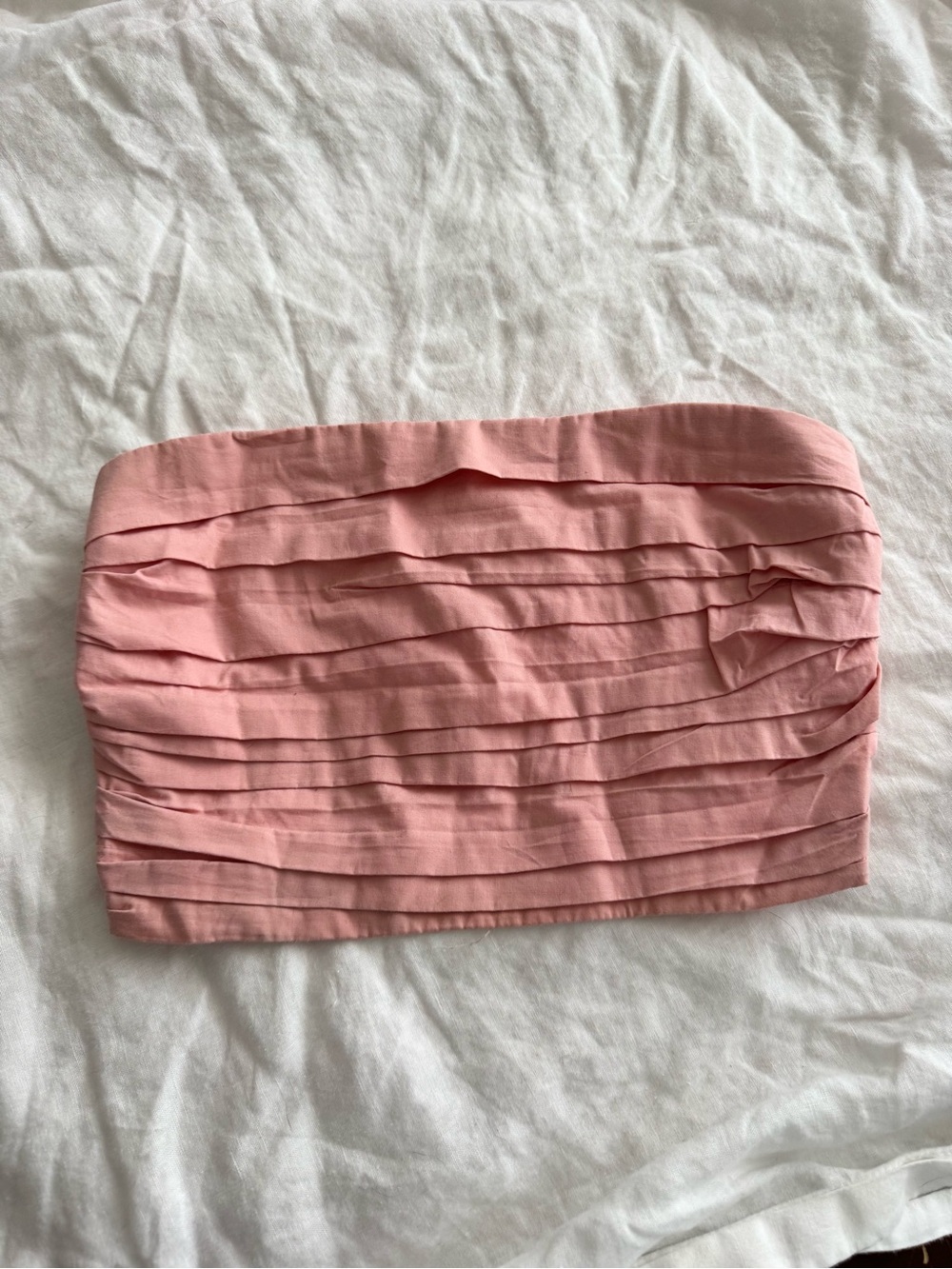 Abercrombie & Fitch Strapless Pink Pleated Tube Top, size XS